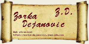 Zorka Dejanović vizit kartica